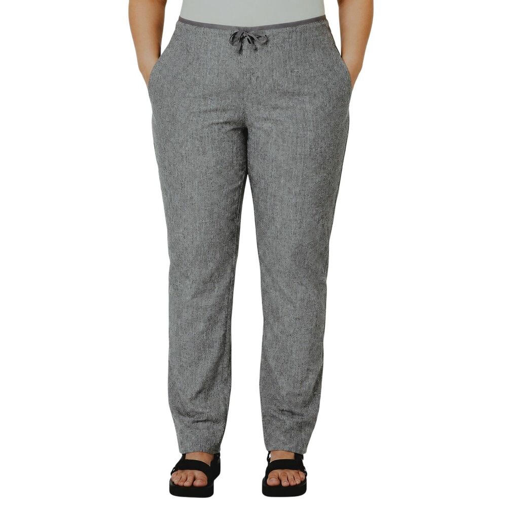 Royal Robbins Hempline Tie Pants Womens 16 Grey Straight Leg UPF 30+ Wicking